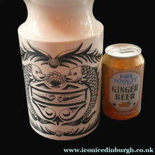 Load image into Gallery viewer, Rarer 1960s Portmeirion Storage Cannister with Dolphin Motif &amp; Original Cork Lid
