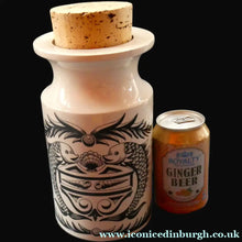 Load image into Gallery viewer, Rarer 1960s Portmeirion Storage Cannister with Dolphin Motif &amp; Original Cork Lid
