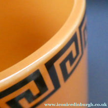 Load image into Gallery viewer, Rarer 1960s Portmeirion Storage Pot  in Tangerine Colour with Dolphin Motif &amp; Original Wooden Lid
