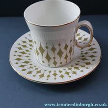 Load image into Gallery viewer, Rarer 1970s GREENWAY Pattern Bone China Coffee Set. Designed by John Russell for Hostess Tableware

