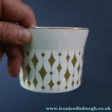 Load image into Gallery viewer, Rarer 1970s GREENWAY Pattern Bone China Coffee Set. Designed by John Russell for Hostess Tableware
