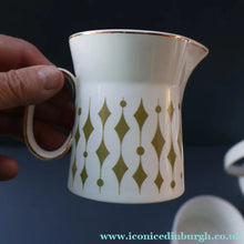 Load image into Gallery viewer, Rarer 1970s GREENWAY Pattern Bone China Coffee Set. Designed by John Russell for Hostess Tableware
