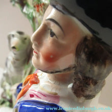 Load image into Gallery viewer, Antique Staffordshire Figurine. Thomas Campbell Poet Old Dog Tray Spill Vase
