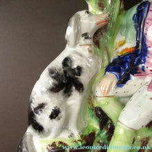 Load image into Gallery viewer, Antique Staffordshire Figurine. Thomas Campbell Poet Old Dog Tray Spill Vase
