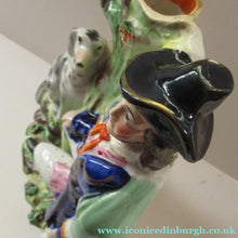 Load image into Gallery viewer, Antique Staffordshire Figurine. Thomas Campbell Poet Old Dog Tray Spill Vase
