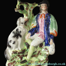 Load image into Gallery viewer, Antique Staffordshire Figurine. Thomas Campbell Poet Old Dog Tray Spill Vase
