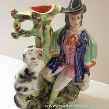 Load image into Gallery viewer, Antique Staffordshire Figurine. Thomas Campbell Poet Old Dog Tray Spill Vase
