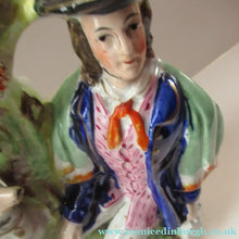 Load image into Gallery viewer, Antique Staffordshire Figurine. Thomas Campbell Poet Old Dog Tray Spill Vase
