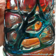 Load image into Gallery viewer, Unusual Vintage Red Glass MDINA Vase Decorated Externally with Applied Blue Trails
