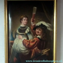 Load image into Gallery viewer, Rembrandt and Saskia ANTIQUE German Porcelain painted PLAQUE. KPM Berlin Style
