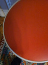 Load image into Gallery viewer, Genuine Vintage 1972 Chair Centre barstools. White Plastic, Tangerine Vinyl and Chrome Legs. THREE AVAILABLE
