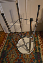 Load image into Gallery viewer, Genuine Vintage 1972 Chair Centre barstools. White Plastic, Tangerine Vinyl and Chrome Legs. THREE AVAILABLE
