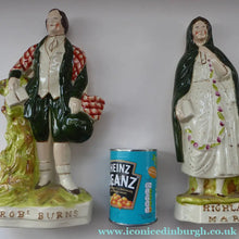 Load image into Gallery viewer, Robert BURNS and HIGHLAND MARY. Large Pair of Antique Victorian Staffordshire Flatback Figurines. Over 13 inches
