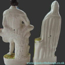 Load image into Gallery viewer, Robert BURNS and HIGHLAND MARY. Large Pair of Antique Victorian Staffordshire Flatback Figurines. Over 13 inches
