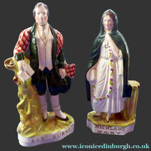 Load image into Gallery viewer, Robert BURNS and HIGHLAND MARY. Large Pair of Antique Victorian Staffordshire Flatback Figurines. Over 13 inches
