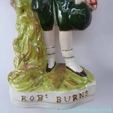 Load image into Gallery viewer, Robert BURNS and HIGHLAND MARY. Large Pair of Antique Victorian Staffordshire Flatback Figurines. Over 13 inches
