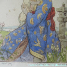 Load image into Gallery viewer, Robert Herdman Smitth Colour Etching The Butterfly Pencil Signed Original Frame
