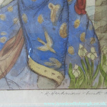 Load image into Gallery viewer, Robert Herdman Smitth Colour Etching The Butterfly Pencil Signed Original Frame
