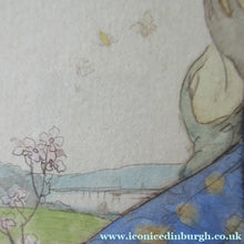 Load image into Gallery viewer, Robert Herdman Smitth Colour Etching The Butterfly Pencil Signed Original Frame
