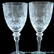 Load image into Gallery viewer, Rogaska Tall Red Wine Crystal Glasses Queen Pattern Vintage
