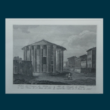 Load image into Gallery viewer, 18th Century Engraving by Franceso Morelli  / Francois Morel (1768–1832). The Church of the Sante Marie Del Sole or Temple of Vesta, Rome

