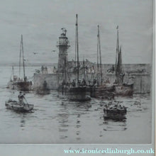 Load image into Gallery viewer, Rowland Langmaid Pencil Signed Etching Newlyn St Michael's Mount Cornwall
