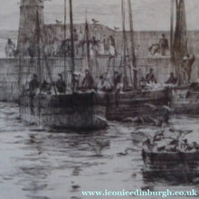 Load image into Gallery viewer, Rowland Langmaid Pencil Signed Etching Newlyn St Michael's Mount Cornwall
