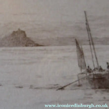 Load image into Gallery viewer, Rowland Langmaid Pencil Signed Etching Newlyn St Michael's Mount Cornwall
