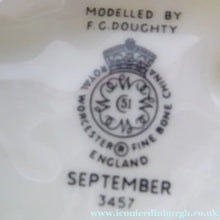 Load image into Gallery viewer, Royal Worcester Figurine SEPTEMBER. Modelled by Freda Doughty. No. 3457 PRISTINE
