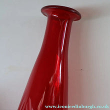 Load image into Gallery viewer, Ruby Red Glass GENIE Vase with Original Hollow Pointed Hand Blown Stopper 
