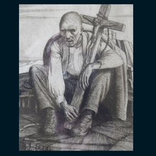 Load image into Gallery viewer, ORIGINAL Etching by Robert Sargent Austin. Man with a Crucifix. Pencil signed and dated 1924
