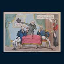 Load image into Gallery viewer, Antique GEORGIAN Satirical Print: Anticipation.  Honi soit qui mal y pense (1830)
