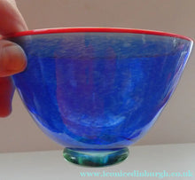 Load image into Gallery viewer, SCANDINAVIAN Art Glass: Large Blue Bowl by Helena Gibson &amp; Two Smaller Ones by Abel Sawe
