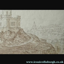 Load image into Gallery viewer, SCOTTISH ART. Antique TOPOGRAPHICAL Pencil Sketch of Edinburgh from Calton Hill. Dated 1819 - British Art
