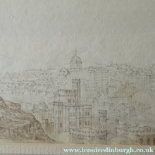 Load image into Gallery viewer, Early 19th Century Panorama of Edinburgh from Calton Hill Pen and Ink Drawing
