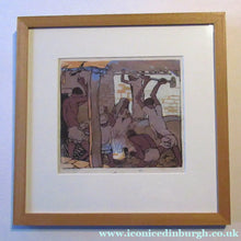 Load image into Gallery viewer, 1920s Mabel Royds Colour Woodcut The Forge, India
