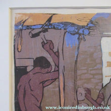 Load image into Gallery viewer, 1920s Mabel Royds Colour Woodcut The Forge, India
