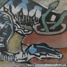 Load image into Gallery viewer, 1920s Colour Woodcut by Mabel Allington Royds (1874-1941) THE SNAKE CHARMER
