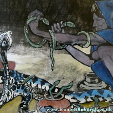 Load image into Gallery viewer, 1920s Colour Woodcut by Mabel Allington Royds (1874-1941) THE SNAKE CHARMER
