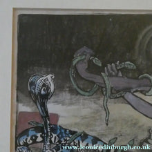 Load image into Gallery viewer, 1920s Colour Woodcut by Mabel Allington Royds (1874-1941) THE SNAKE CHARMER
