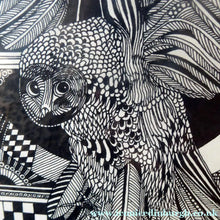 Load image into Gallery viewer, SCOTTISH ART: Vintage 1970s Drawing. SURREAL Dreamlike Image of an Owl and Field Mouse by Listed Artist Peter Dworok.
