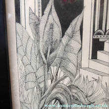 Load image into Gallery viewer, SCOTTISH ART: Vintage 1970s Drawing. SURREAL Image of a Crane in Fantastic Interior by Listed Artist Peter Dworok. Signed and dated 1976
