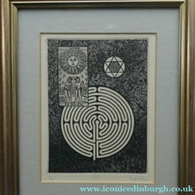 Load image into Gallery viewer, SCOTTISH ART. Alfons Bytautas, RSA. Mystical Symbols Etching. Pencil Signed
