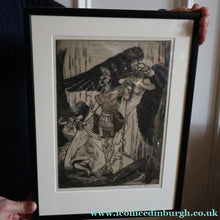 Load image into Gallery viewer, SCOTTISH ART: Antique 1920s Original Etching by Arthur Edwin Wrench. Mythological Subject: PERSEUS SLAYING THE MEDUSA
