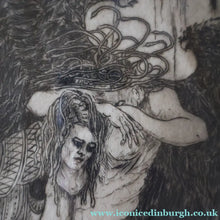 Load image into Gallery viewer, SCOTTISH ART: Antique 1920s Original Etching by Arthur Edwin Wrench. Mythological Subject: PERSEUS SLAYING THE MEDUSA
