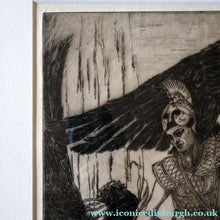 Load image into Gallery viewer, SCOTTISH ART: Antique 1920s Original Etching by Arthur Edwin Wrench. Mythological Subject: PERSEUS SLAYING THE MEDUSA
