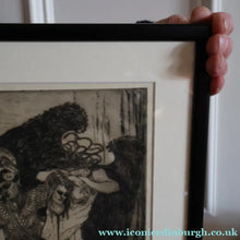 Load image into Gallery viewer, SCOTTISH ART: Antique 1920s Original Etching by Arthur Edwin Wrench. Mythological Subject: PERSEUS SLAYING THE MEDUSA
