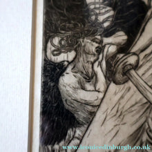 Load image into Gallery viewer, SCOTTISH ART: Antique 1920s Original Etching by Arthur Edwin Wrench. Mythological Subject: PERSEUS SLAYING THE MEDUSA
