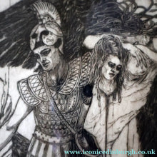 Load image into Gallery viewer, SCOTTISH ART: Antique 1920s Original Etching by Arthur Edwin Wrench. Mythological Subject: PERSEUS SLAYING THE MEDUSA
