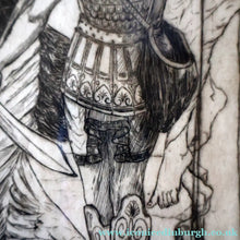 Load image into Gallery viewer, SCOTTISH ART: Antique 1920s Original Etching by Arthur Edwin Wrench. Mythological Subject: PERSEUS SLAYING THE MEDUSA
